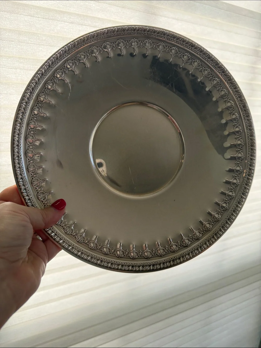 Vintage Reed & Barton Silver Ornate Round Charger Plate/ Platter 1202